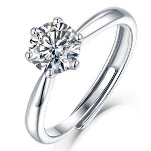 Certified 3ct. t.w. Diamond Moissanite Solitaire Engagement Ring NEW G